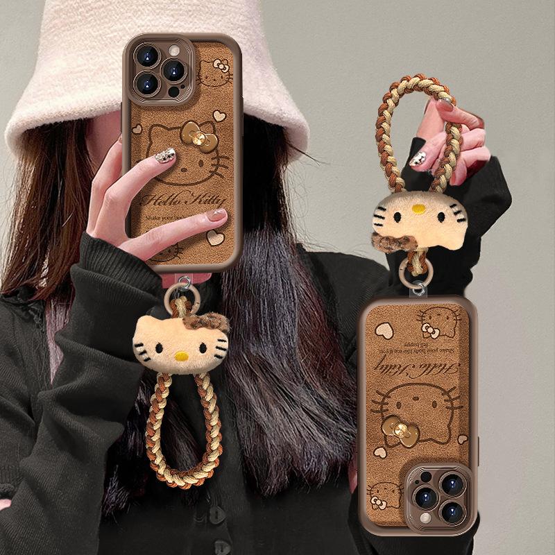 Cat Bow Doll Lanyard Suitable for Apple 11PRO Mobile Phone Case Huawei OPPO Xiaomi VIVO Lambskin X