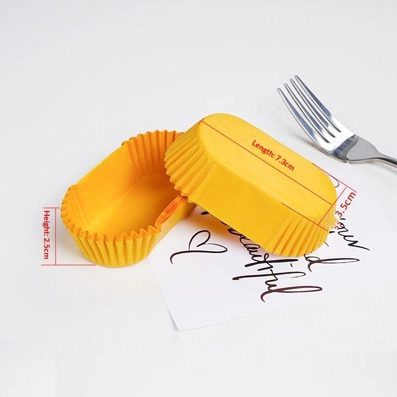 

1000Pcs Non Stick Oilproof Paper Oval Cake Mold Baking Tools Loaf Liners Kitchen Supplies Cupcakes Liners жёлтый