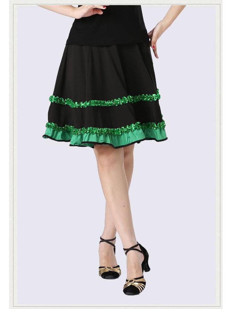 2025 Dame Sommer Latin Kort Firkantdans Skjørt Kostyme