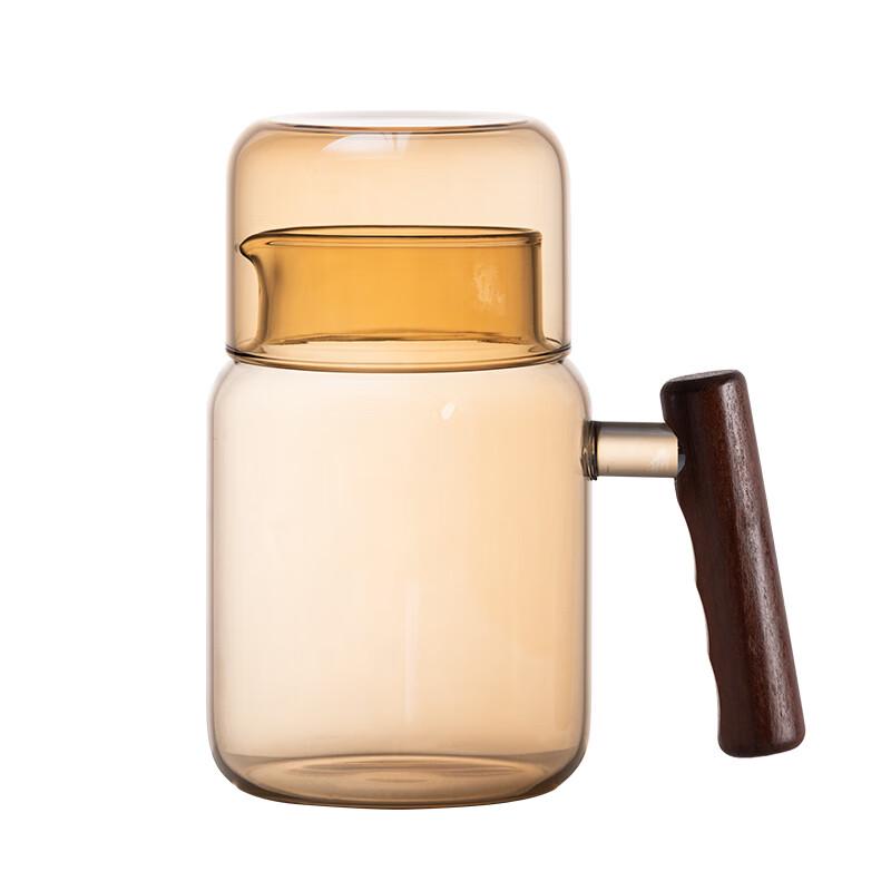 Shanchongshan Perch Wood Glass Teapot & Cup Set