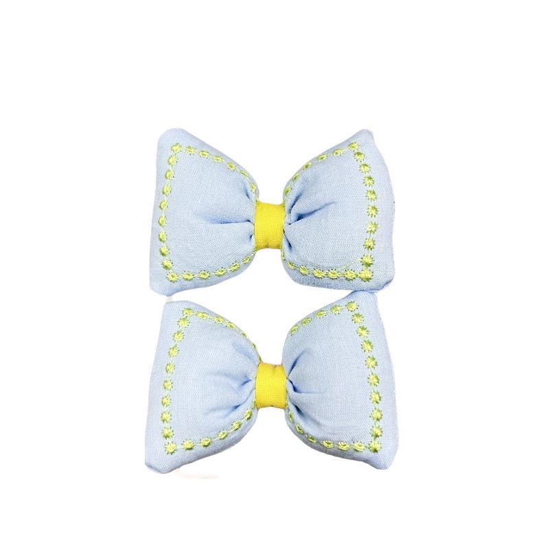 Colorful Cotton Bow Hair Clip - DIY Fabric Hair Ornament Accessory