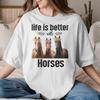 Animal Horse TShirts for Unisex Unisex Equestrian Race Racing Pure Cotton Tee Shirt Crewneck Short Sleeve T Shirt Unique Clothes