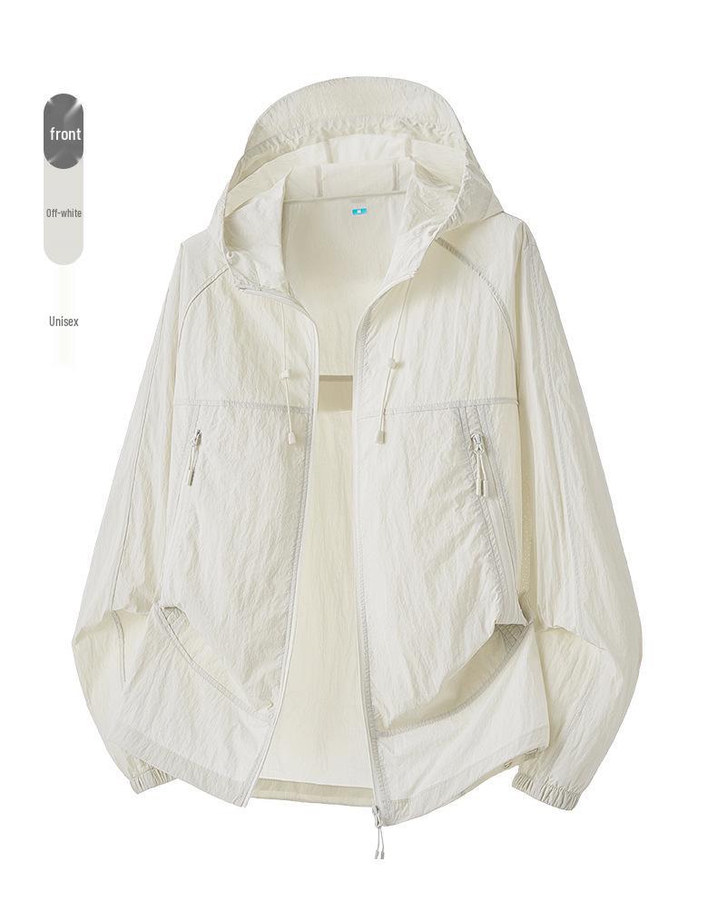 Unisex Lightweight Hooded Sun Protection Jacket - Breathable & Customizable for Outdoor Summer Activities