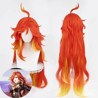 Genshin Impact Vulcan Cosplay Wig with Gradient Color and Realistic Fake Hair