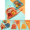 Cartoon Dinosaur Three Compartments Dinner Plate Spoon Fork Bowl Cutlery Set For Kids