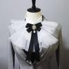 Jabot à Volants Superposés Steampunk avec Nœud Cravate Accessoires de Costume Cosplay
