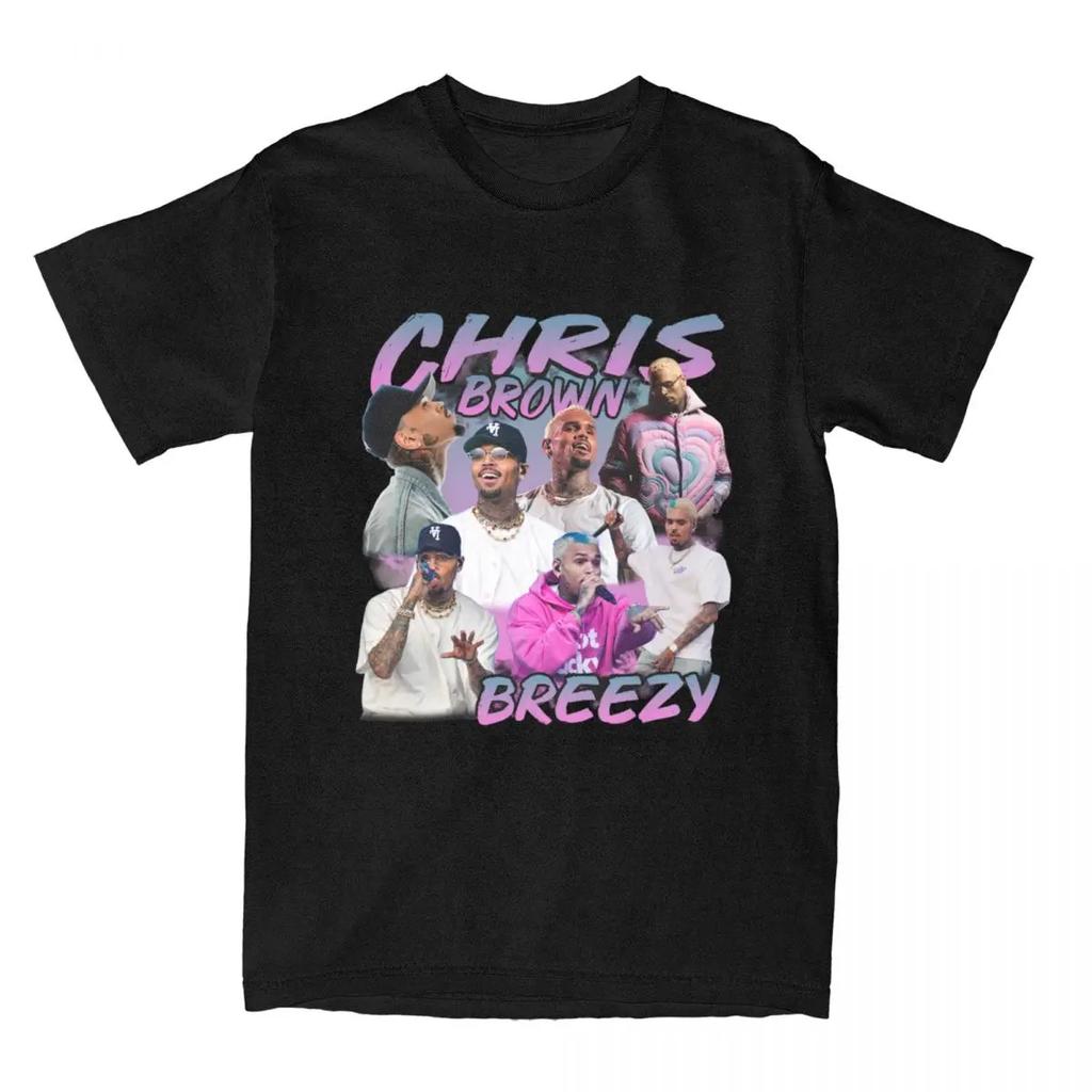 Chris Brown Bootleg UnisexT Shirt Hip Hop Homage Outfit Vintage Tee Shirt T-Shirts Pure Cotton All Seasons Clothes