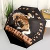 Cowgirl Automatic Folding Umbrella  Simple Eight Rib Design, Bright Color Pattern, Durable Iron Frame, Ideal for Travel and Outdoor, Beach a