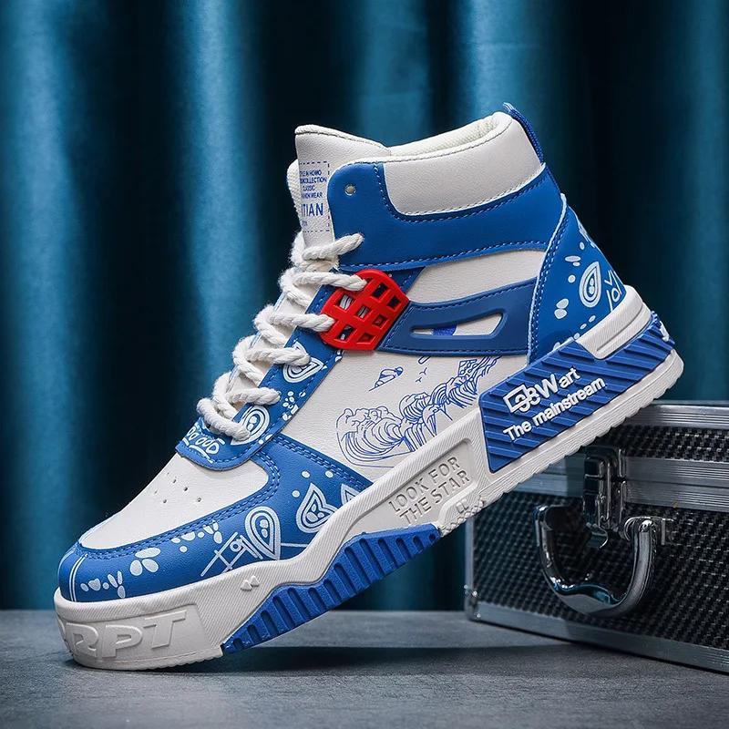 

Мужские высокие повседневные кроссовки 2025 года, новые трендовые дизайнерские ботильоны на платформе со шнуровкой, кроссовки для бега на открытом воздухе, походная обувь для путешествий 39