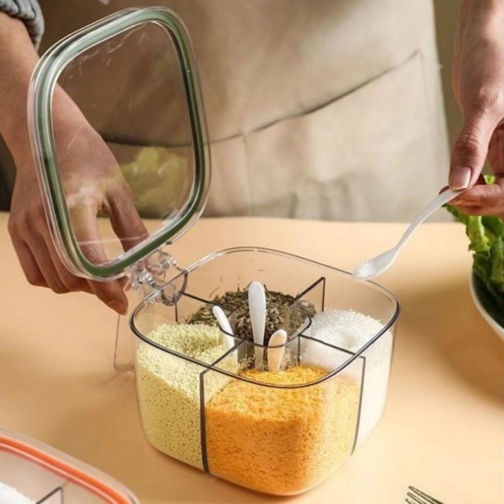 Multi Grid Seasoning Jar Transparent Storage Jar New Seasoning Box For Salt Monosodium