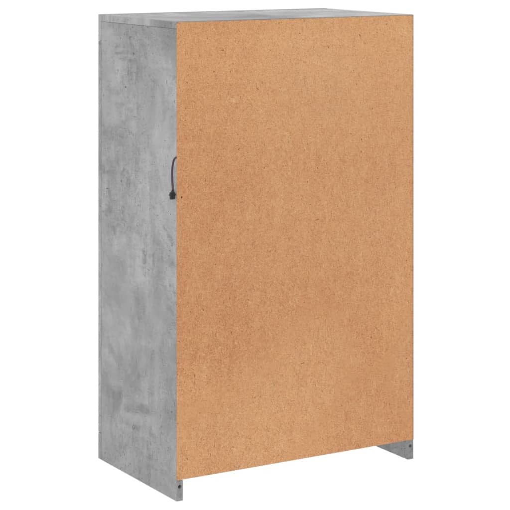 Side Table with LED Lights Concrete Grey Particleboard