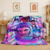 Kpop Demon Hunter Rumi Mira Zoey Gruppo Cartoon Coperta in Flanella Morbida Calda Coperta Plaid per Camera da Letto Soggiorno Letto Viaggio Regalo