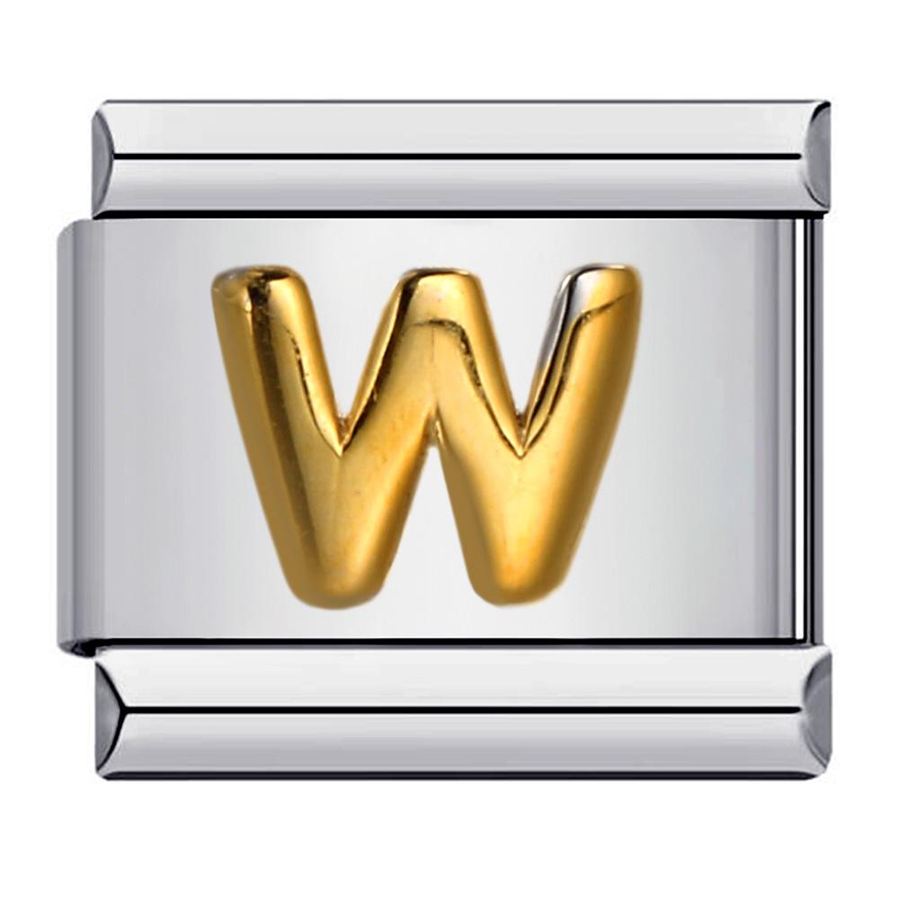 Trendy Italian Charms Bracelet 26 English A-Z Letter Custom Gold Color DIY Jewelry Making Gift Hand Bangle Chain Jewellry