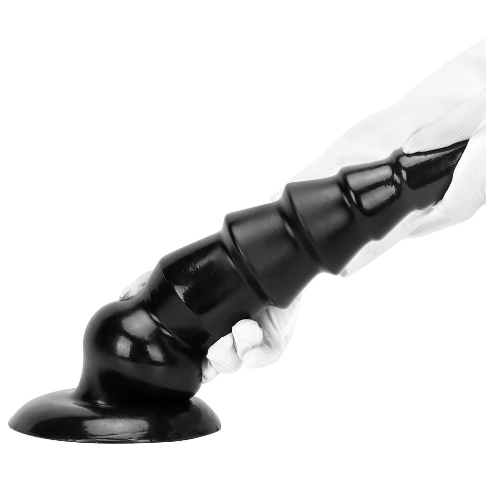 Oversized PVC Black Anal Plug with Suction Cup Sex Toys Fisting  Anal Dilator Big Dildo Slave BDSM
