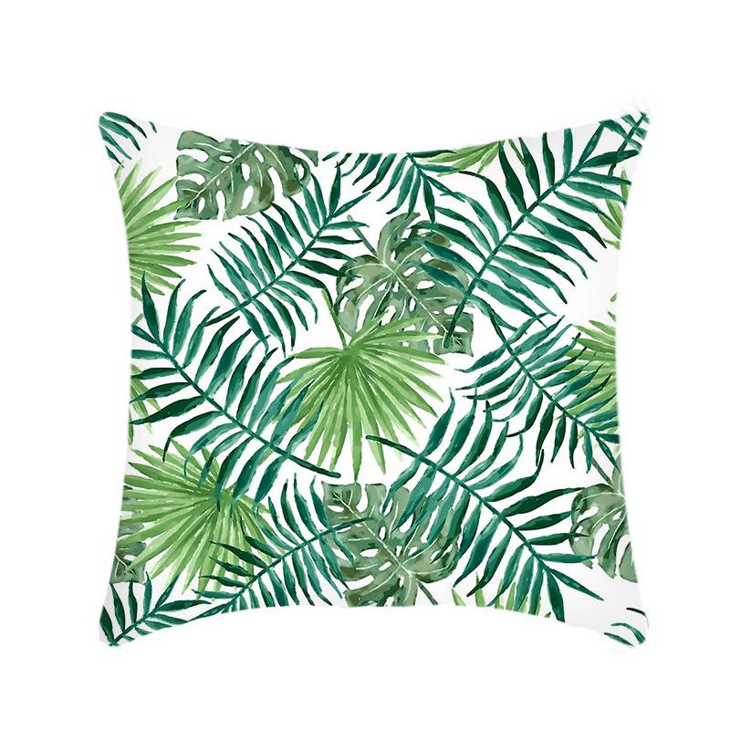 Plush Car Pillow Ins Simple Green Plant Sofa Living Room Pillow Case Home Cushion
