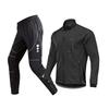 Ensemble veste et pantalon d'hiver pour homme pour le cyclisme Chaud Coupe-vent Thermique Tenue de vélo Temps froid