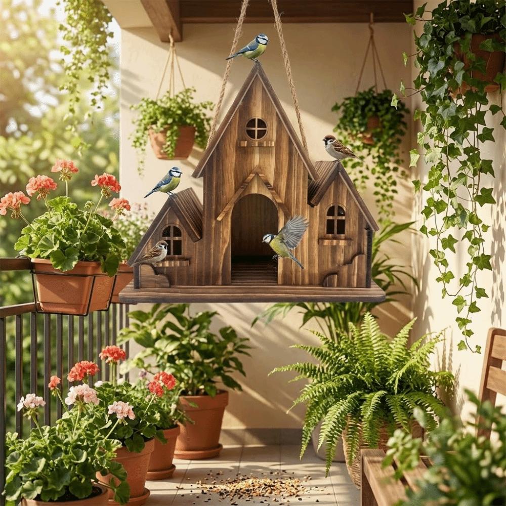 Handmade Hanging Birdhouse Ventilation Bird Villa Bird Cages Hatching Nest  Wild Birds