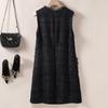 Sisiboshe Women's Beaded Round Neck A-Line Vest Dress
