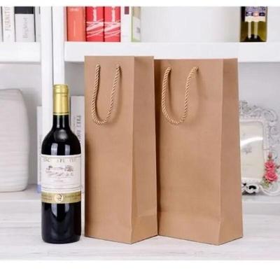 Kraft Paper Double Wine Bottle Gift Bags (Pack of 5)