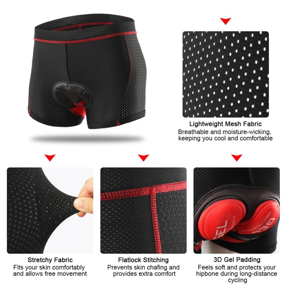 3d Men Cycle Underwear Shorts Breathable Gel Padded Biking Riding Shorts