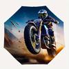 Moto, Parapluie Pliant Automatique Désert 8 Baleines Design Léger, Cadre en Fer Durable, Compact et Portable, Idéal Anniversaire ou Noël