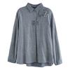 Camicia Retrò Letteraria e Artistica in Cotone e Lino da Donna Primavera Autunno Ricamo Stile Etnico Top da Donna con Bottoni a Disco in Stile Cinese