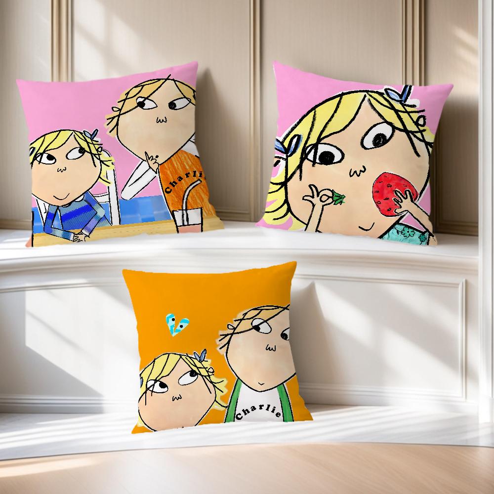 Cartoon Funny K-LOLA Cushion Cover Comfortable Soft Pillow Case for Sofa Living Room Home C-CHARLIE AND Decor Protective Covers
