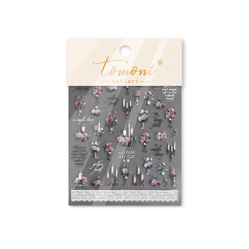 

Тomoni Тисненые наклейки для ногтей с розами: Японские канцелярские товары и мобильные наклейки для коллабораций