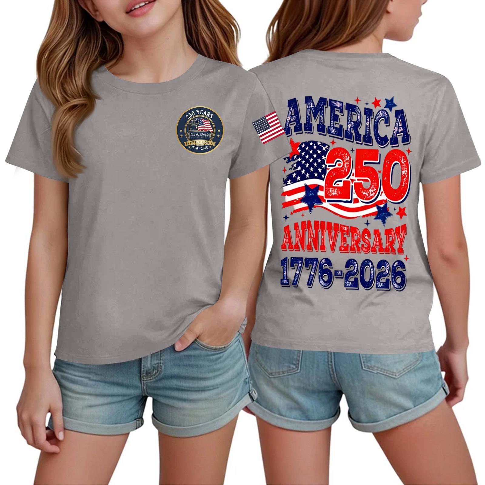 

Kids Independence Day Printed Crew Neck Short Sleeve T-Shirt Children Casual Top Boys Girls Summer Tee Shirt 140