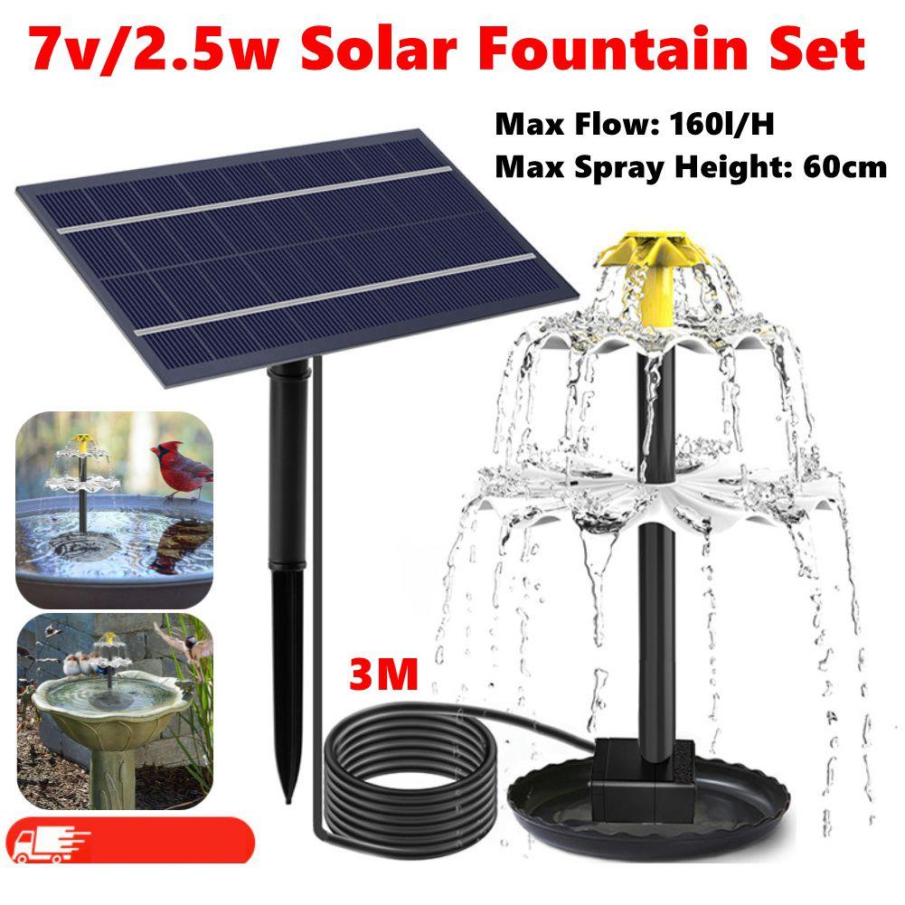 Lotus Solar Water Fountain Brushless Pump Floating Garden Fountain Solar Powered Fountain for Outdoor Bird Bath Pond Decoration
