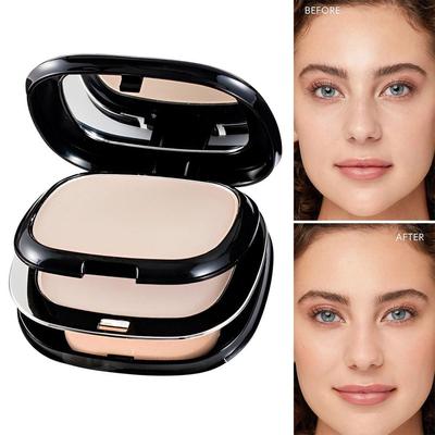 Base en Polvo Húmedo Seco de Doble Capa Control de Grasa Enfoque Muy Suave Polvo Niebla Corrector Protector Solar Maquillaje Polvo Fijador