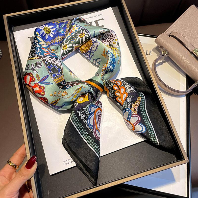 100% Natural Silk Square Scarf Women Bandana Headscarf Scarves Shawls Square Neck Foulard Wraps cachecol femme schals bufanda
