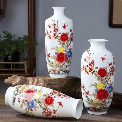 Chinese Jingdezhen Ceramic Vase Flower Arrangement Decoration Items Home Room Furnishing Ornaments Cafe Office Desk Accessories