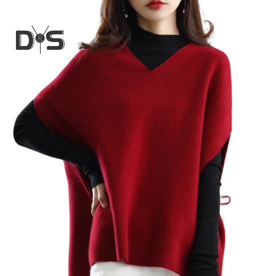 

Женский трикотажный жилет с V-образным вырезом, без рукавов, трикотажные топы, однотонные, свободного кроя, дышащие, повседневные, трикотажные изделия на каждый день вино красного