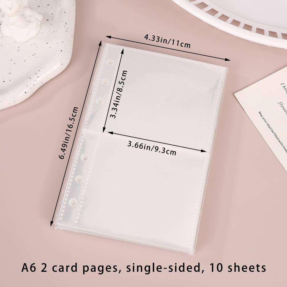 10 Inner Pages, 6-hole A6 Zipper Loose Leaf Notebook, Soft Shell Album, Storage Card Book