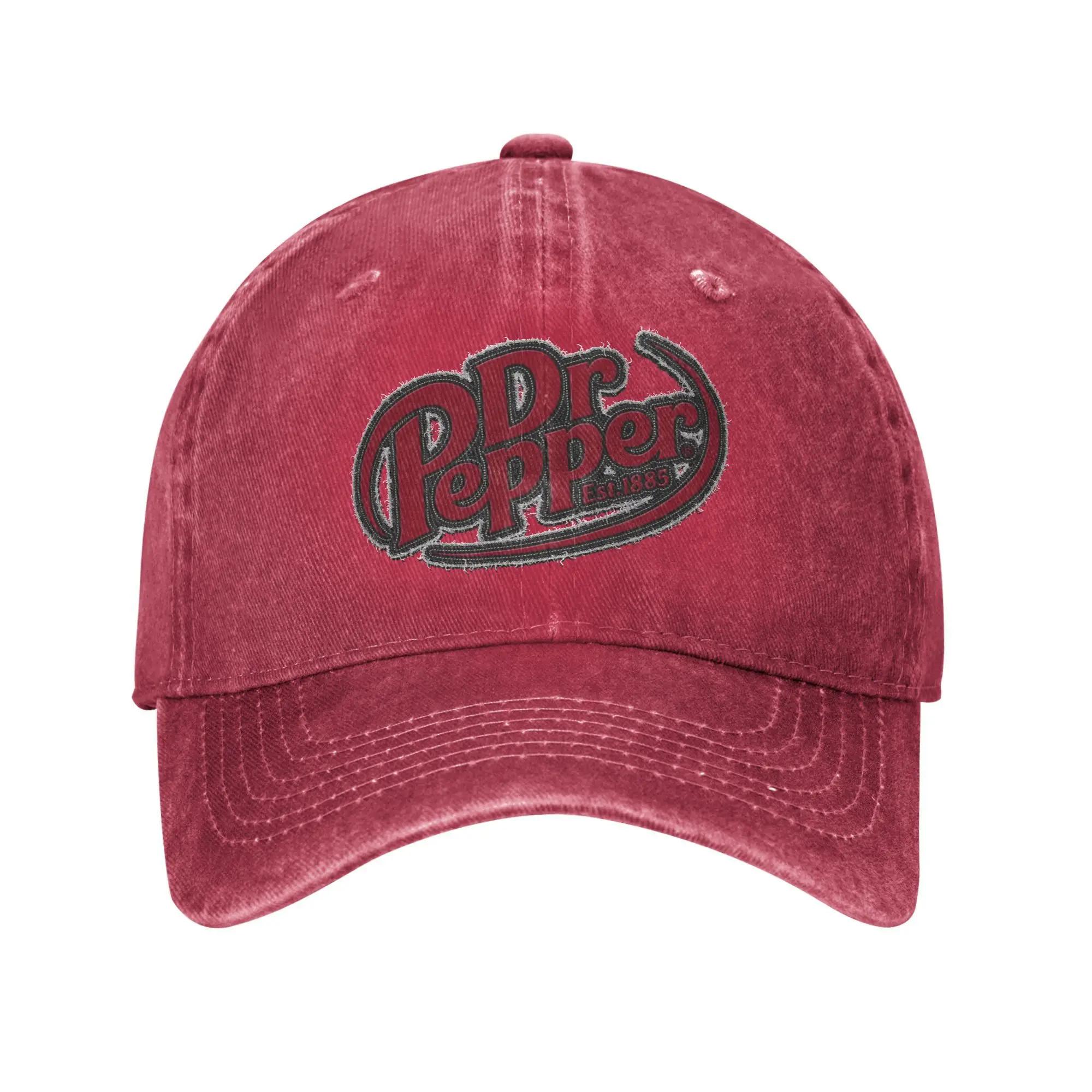 

Summer Dr Pepper Letter Est Baseball Cap Sun High Quality Custom Logo Washed Trucker Hat Unisex Adult yk Snapback Cap One Size