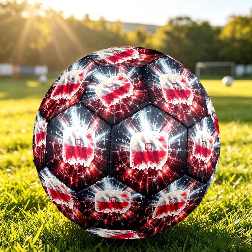 Poland Football Printed Size 5 Soccer Ball Wear Resistant Standard Adult Training Football Fan Gift for Indoor Outdoor Match Sports