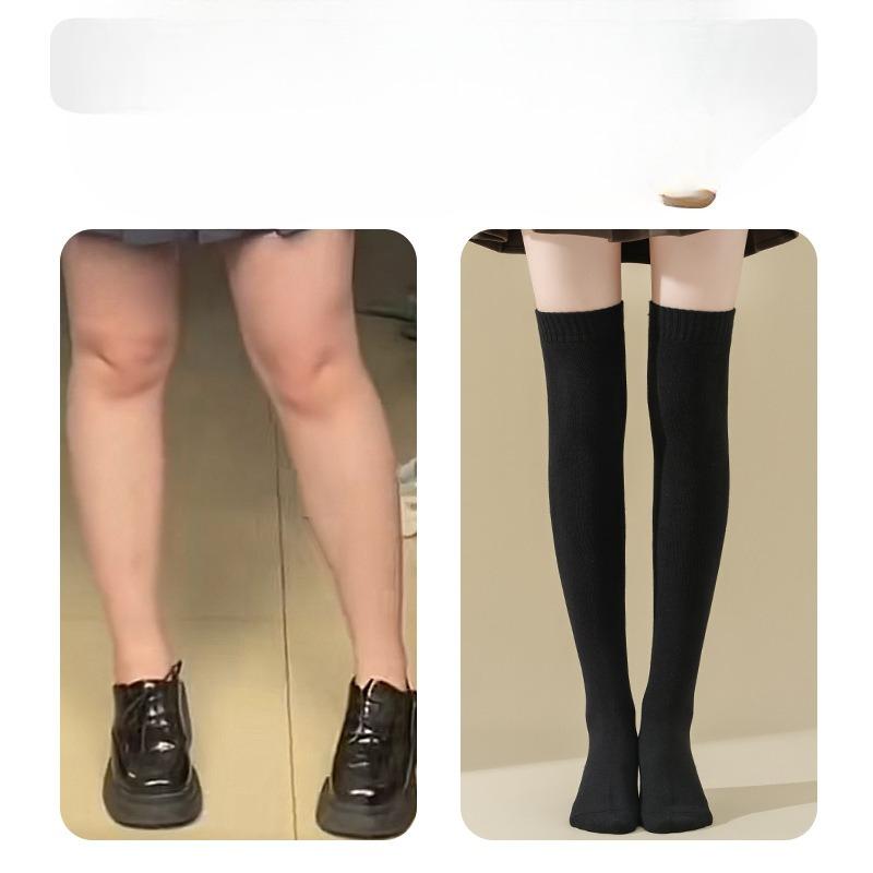 Cashmere Knee-high Women's Autumn and Winter Socks with Thickened Fleece and Anti-slip High-top Warm Loops