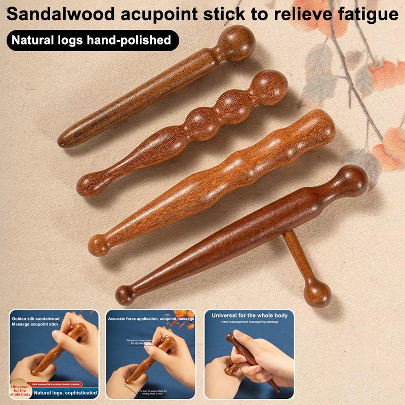 Wood Massage Stick Tool Natural Sandalwood Massager Acupoint Reflexology Tools For Full Body Relaxing Deep Tissue Foot Massage