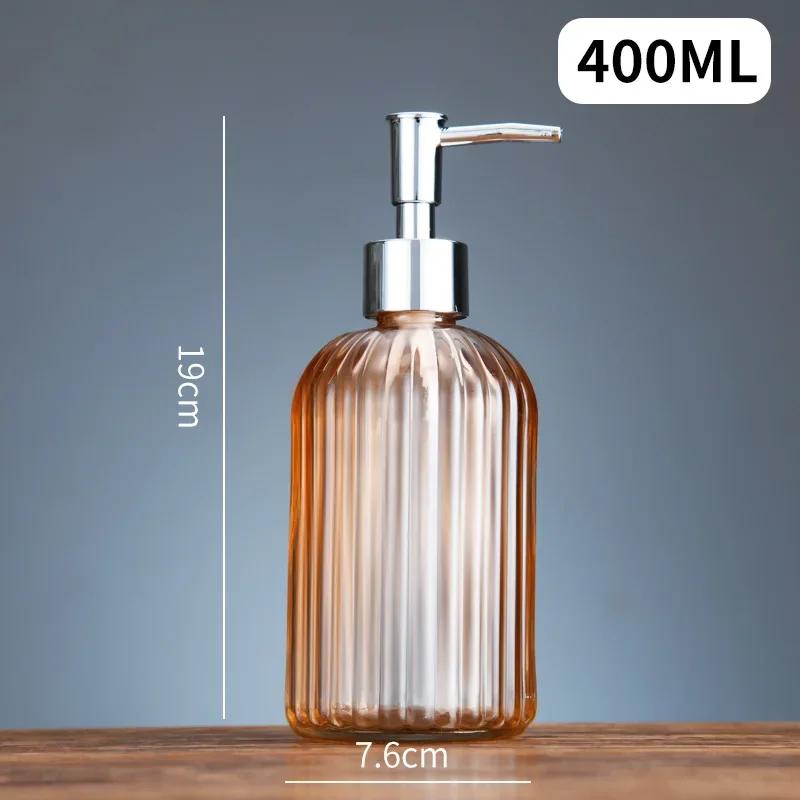 Soap Dispenser Container Refillable Empty Glass Liquid Hand Sanitizer Shampoo Shower Gel Pump Bottles Bathroom Kitchen