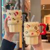 Cute Creative Christmas Straw Water Cup High Value Cute Ceramic Mug with Lid Boys and Girls Christmas Gift