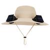 Solar Fan Hat with Solar/Charging Fan Sunshade Fishing Hat Waterproof Large Edge Cooling Hat for Outdoor Riding Hiking Fishing