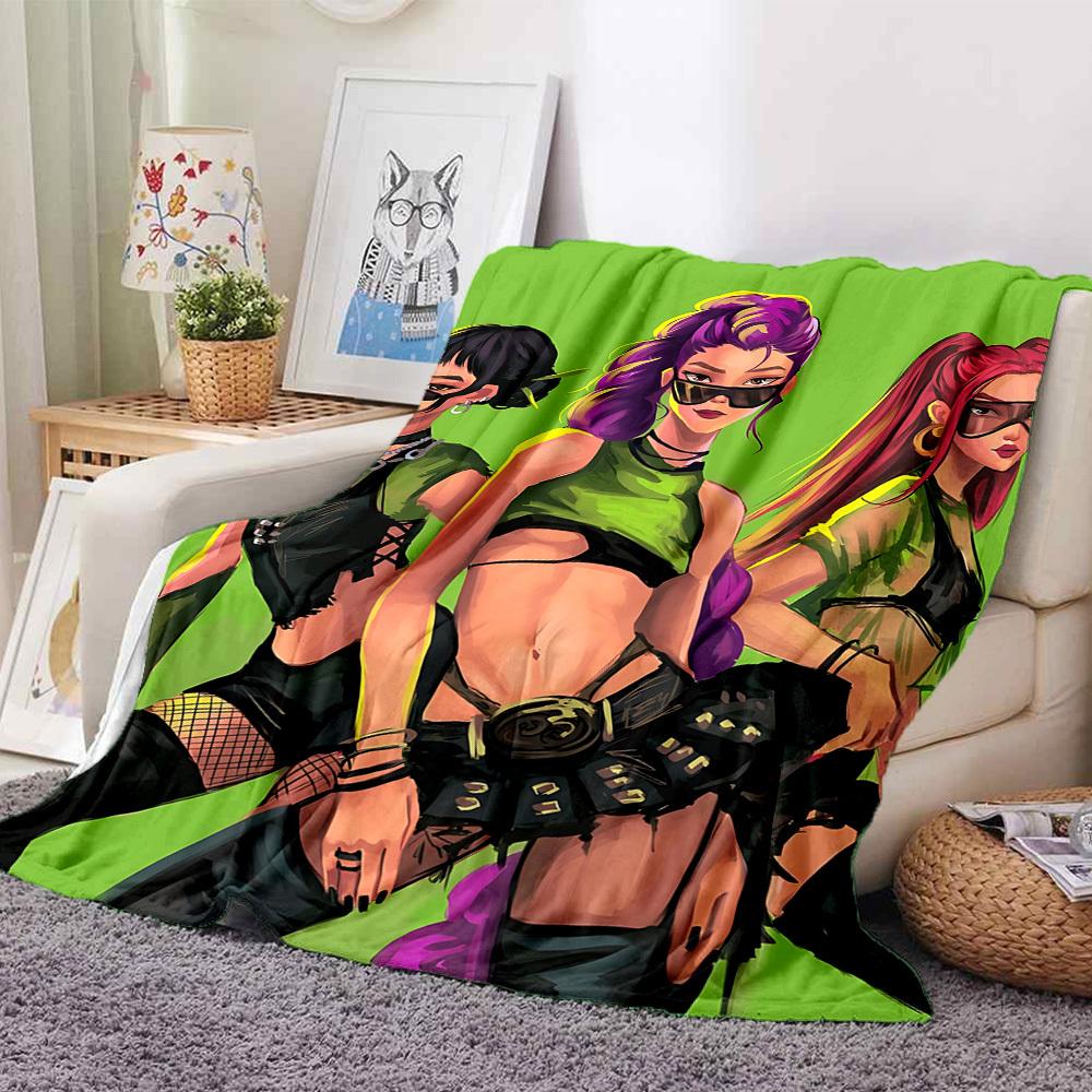 1pc Huntrix, K pop Blanket Soft All Season Throw with Vibrant Design, Perfect for Home, Travel, and Gifts, Ideal for Naps and Camping
