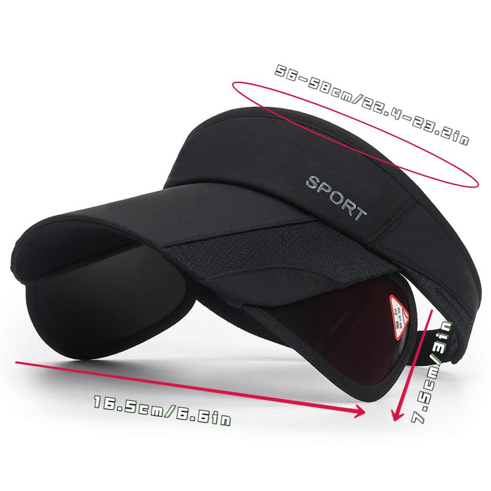 Adjustable Retractable Visor Cap, 100% Polyester, UV Protection, Sporty Style, Woven Golf Beach Sun Hat for Men & Women, Anti-UV Tennis Hat