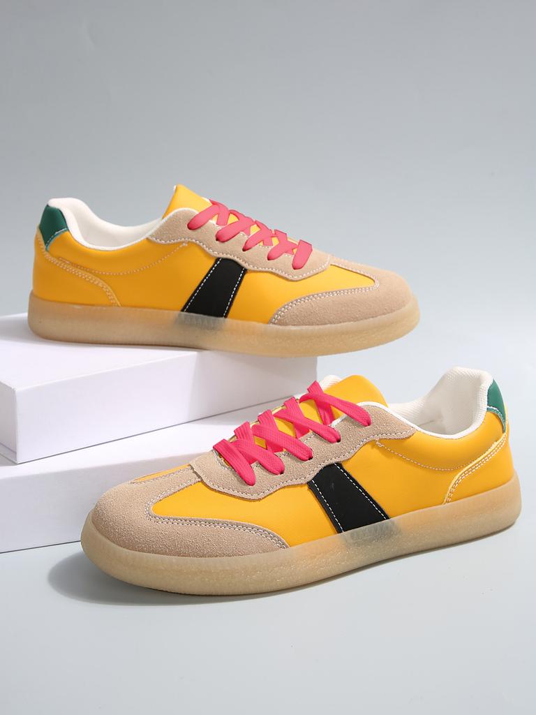 New Large Size Casual Flat Shoes Color Matching Retro Ins Sports Board Shoes German Training Women's Size