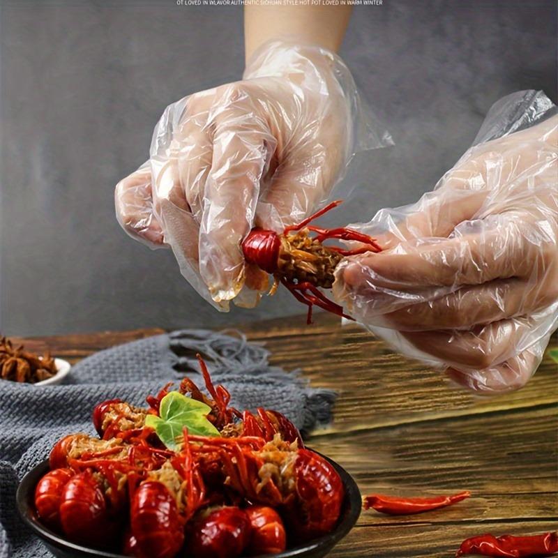100/200/500PCS Disposable PE Gloves Plastic Gloves Terrace Pet Supplies Salon Catering Services Multi Purpose Household Tools 500PCS