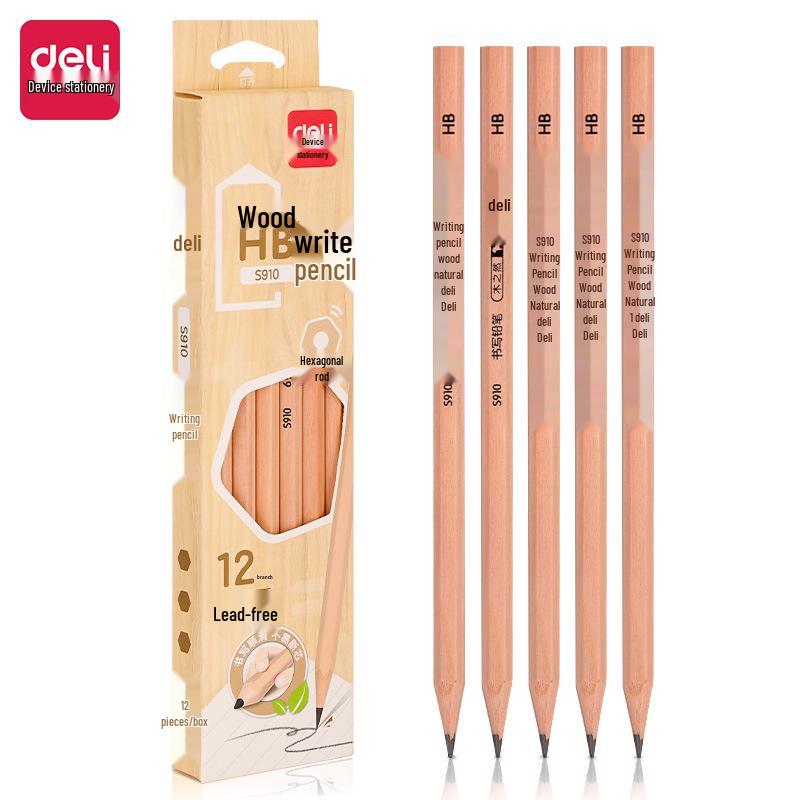Deli Perforated 2B Pencils - HB Children's Writing & Correction Set