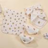 Pure Cotton Crepe Baby Bandana Bibs With Snaps Newborn Drool Bibs Floral Print Hand Towel Soft Absorbent Burp Cloth For Infants