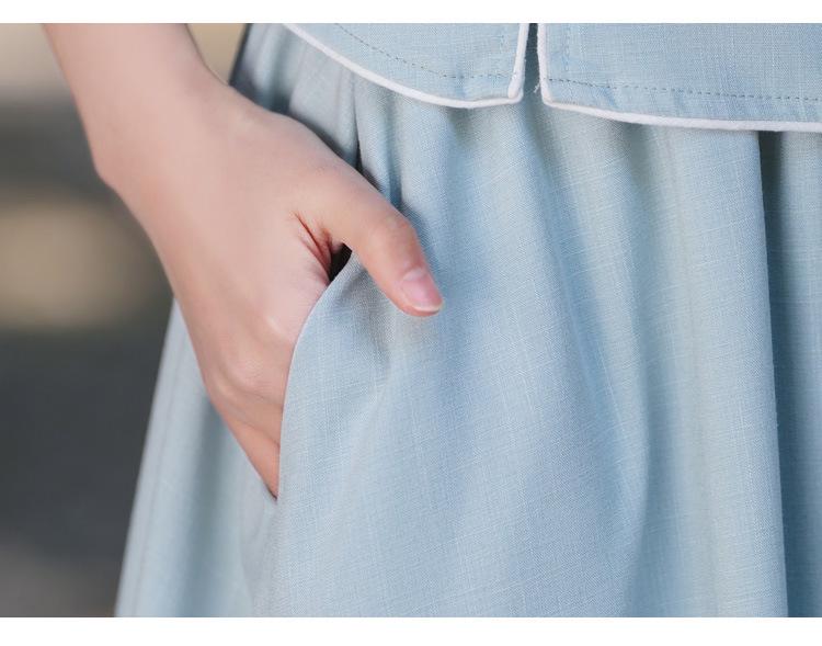 Top Hanfu Cheongsam din Bumbac și In Brodat cu Guler Înalt Retro de Primăvară