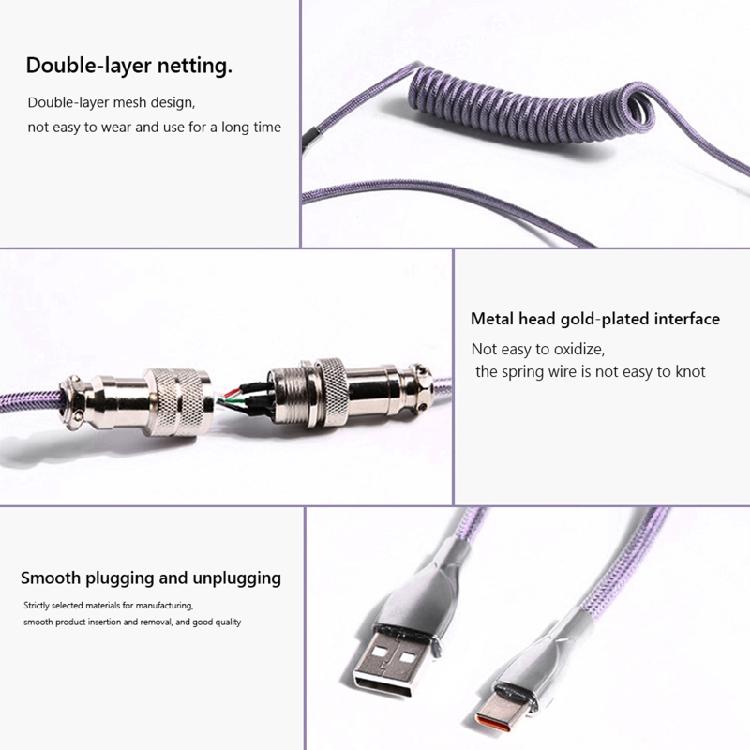 1.8M 70 Inch Wire Mechanical Keyboard USB Cable aviator for Mechanical Keyboard